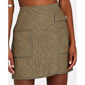 Jonathan Simkhai Women's Moss Green Melissa Quilted Mini Skirt size 10 NWT